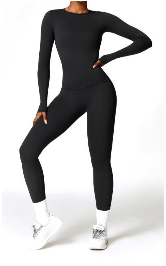 Women's Breathable Stretch Activewear Set | Trendy Comfortable Workout Clothes for Spring Summer-Women's Activewear-Mykonostore-Black-S-Mykonostore