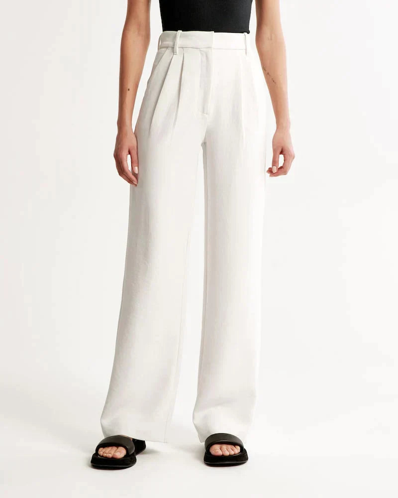 Women's Breathable Wide-Leg Trousers | Stylish Comfortable Summer Pants-Mykonostore-Mykonostore