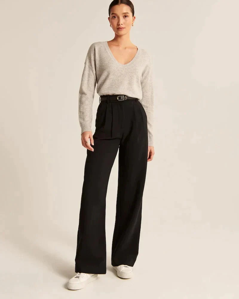 Women's Breathable Wide-Leg Trousers | Stylish Comfortable Summer Pants-Mykonostore-Mykonostore