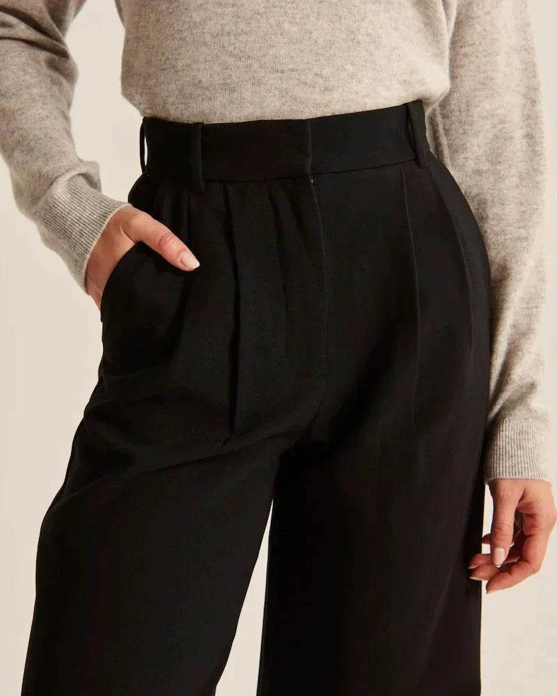 Women's Breathable Wide-Leg Trousers | Stylish Comfortable Summer Pants-Mykonostore-Black-Normal-XS-Mykonostore