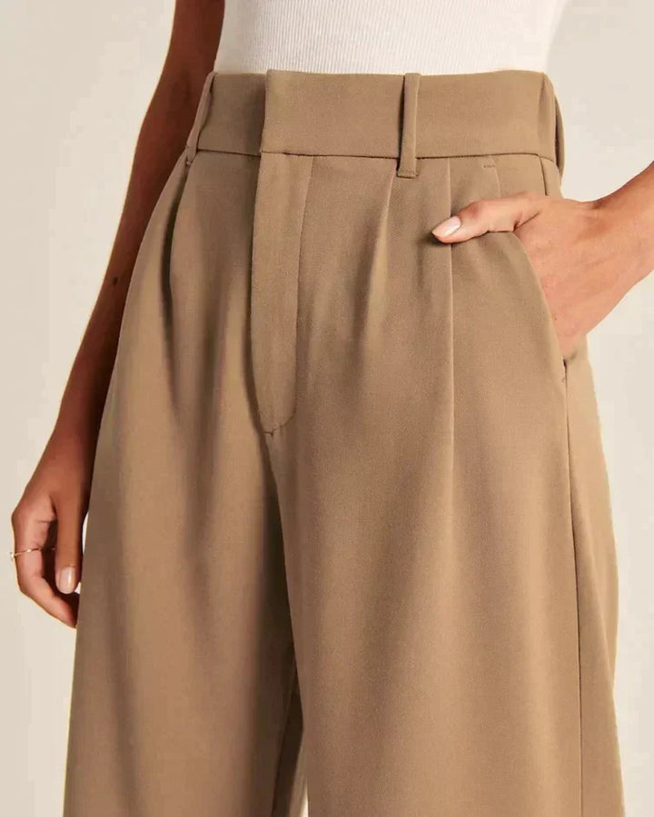 Women's Breathable Wide-Leg Trousers | Stylish Comfortable Summer Pants-Mykonostore-Brown-Normal-XS-Mykonostore