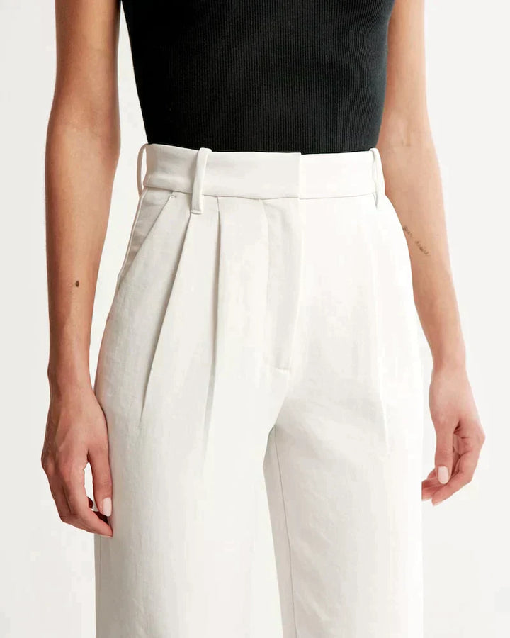 Women's Breathable Wide-Leg Trousers | Stylish Comfortable Summer Pants-Mykonostore-White-Normal-XS-Mykonostore
