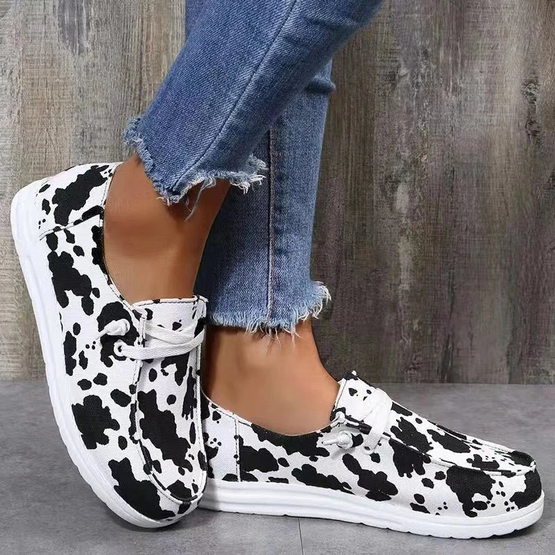 Women's Classic Lace-Up Shoes | Stylish Rounded Toe Low Heel Footwear-Mykonostore-Black White-5-Mykonostore