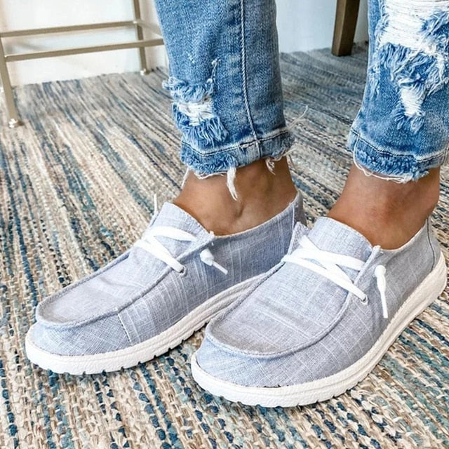 Women's Classic Lace-Up Shoes | Stylish Rounded Toe Low Heel Footwear-Mykonostore-Gray-5-Mykonostore