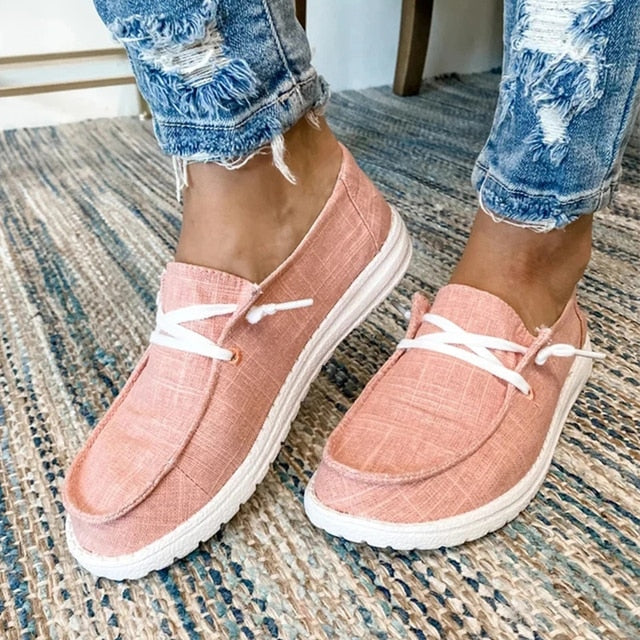 Women's Classic Lace-Up Shoes | Stylish Rounded Toe Low Heel Footwear-Mykonostore-Pink-5-Mykonostore