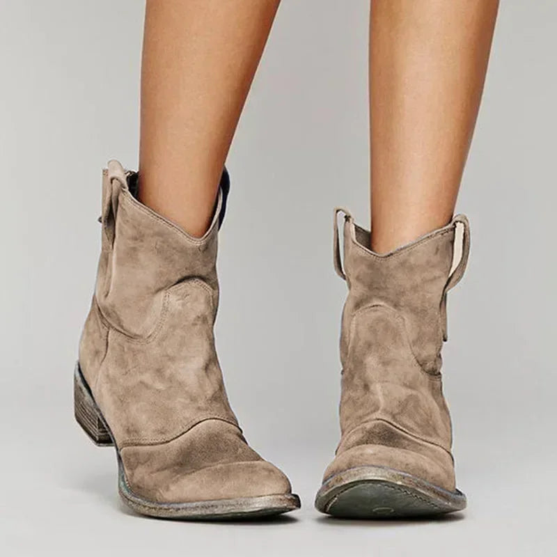 Women's Classic Leather Cowboy Boots | Stylish Comfortable Western Footwear-Cowboy Boots-Mykonostore-Brown-5-Mykonostore