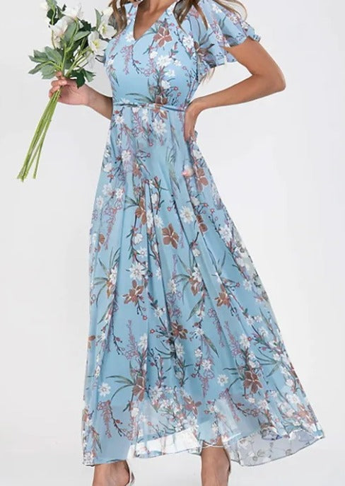 Women's Colorful Maxi Dress | Elegant Sleeveless Summer Style-Mykonostore-Blue-S-Mykonostore