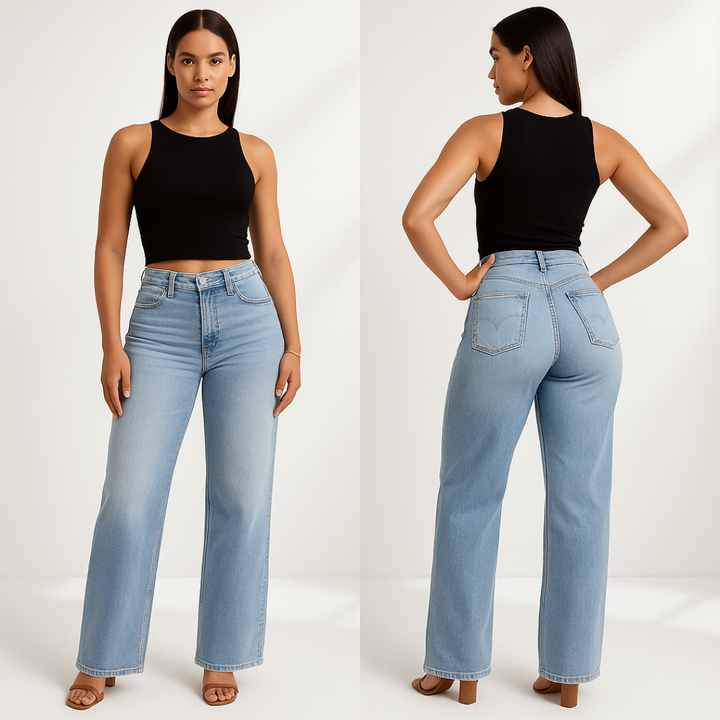 Women's Comfortable Denim Jeans | BBL Fit Classic Five-Pocket Style-Women’s Jeans-Mykonostore-Mykonostore