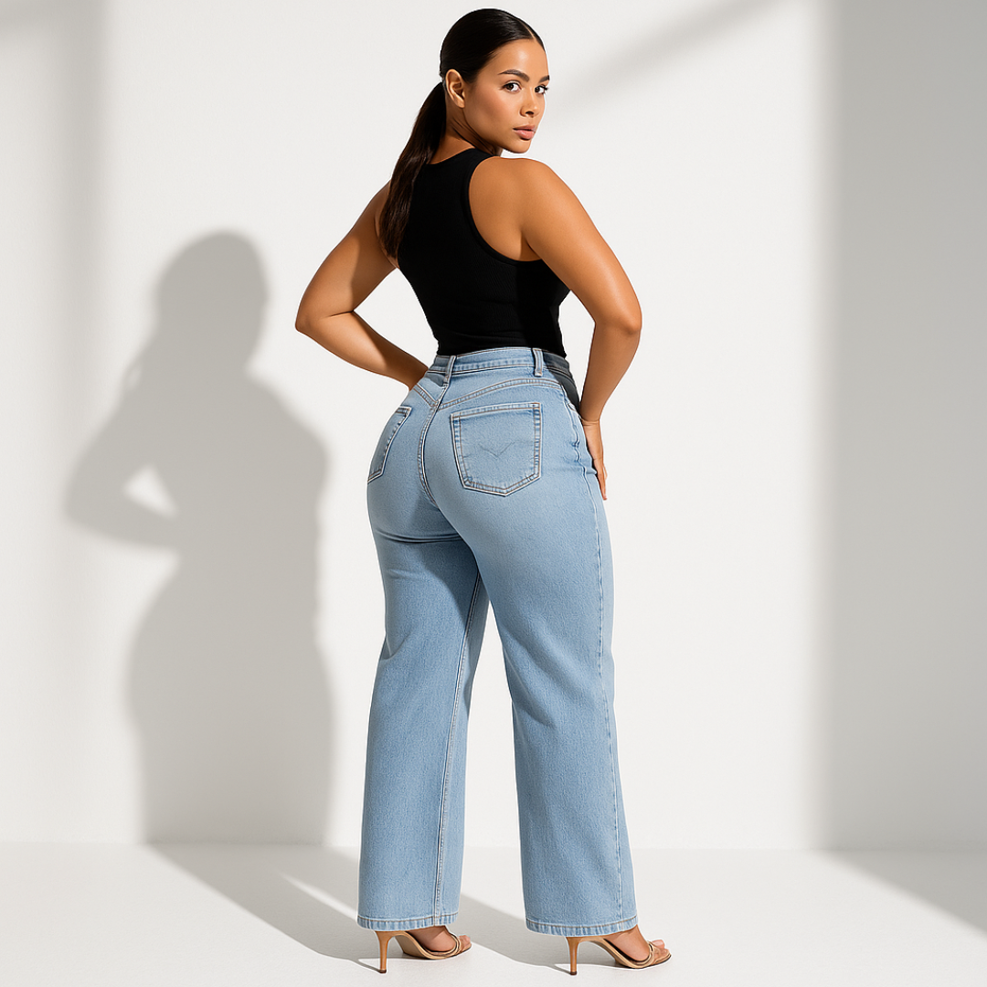 Women's Comfortable Denim Jeans | BBL Fit Classic Five-Pocket Style-Women’s Jeans-Mykonostore-Light Blue-XS-Mykonostore