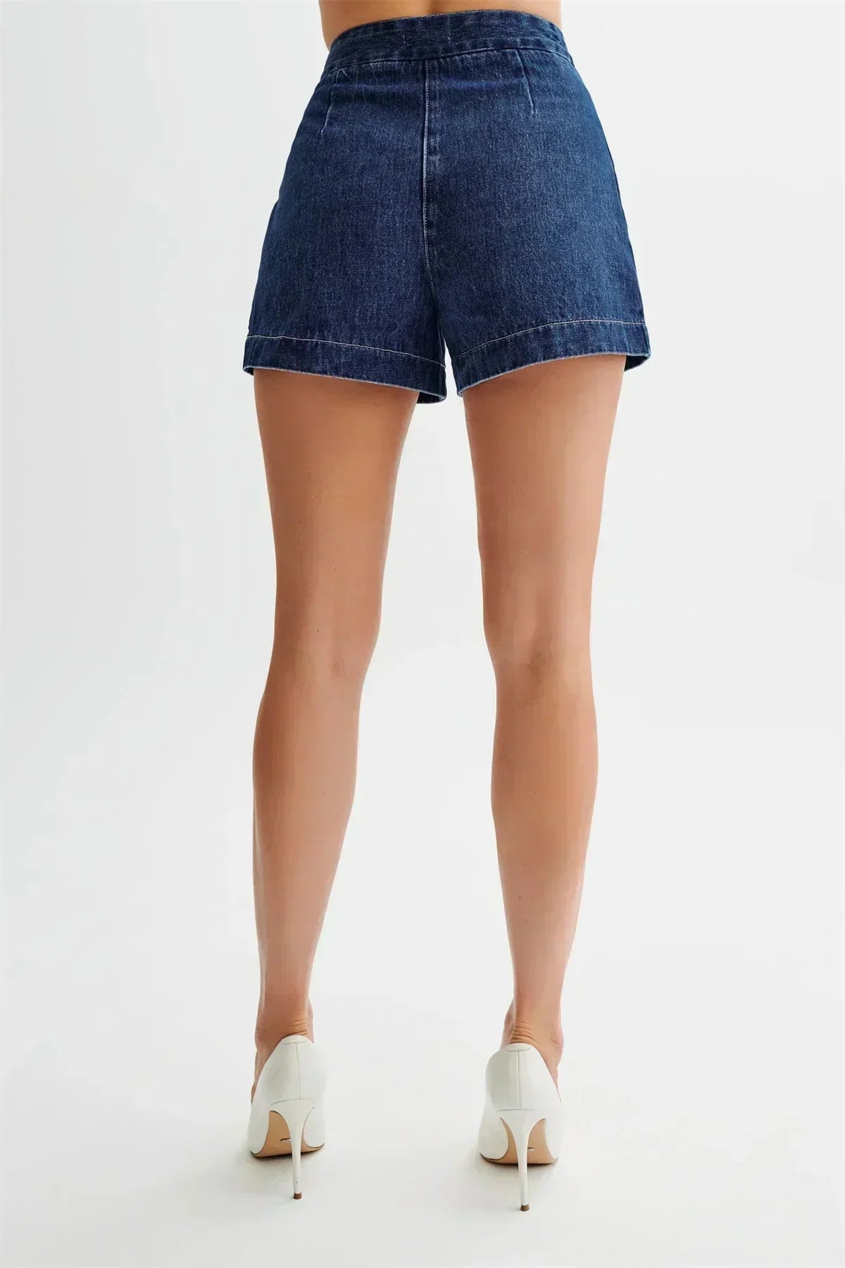 Women's Coordinated Denim Outfit | Casual Sleeveless Top and Wide Shorts-Mykonostore-shorts-S-Mykonostore
