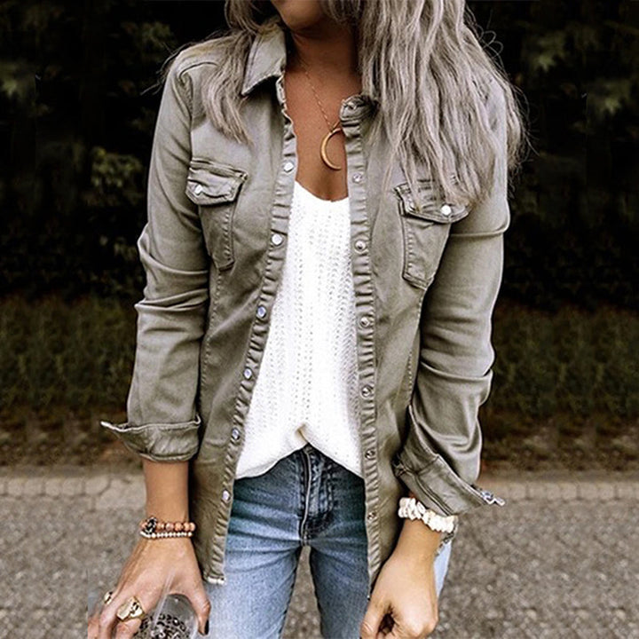 Women’s Denim Jacket | Lightweight Stylish Design-Women's Jackets-Mykonostore-Mykonostore