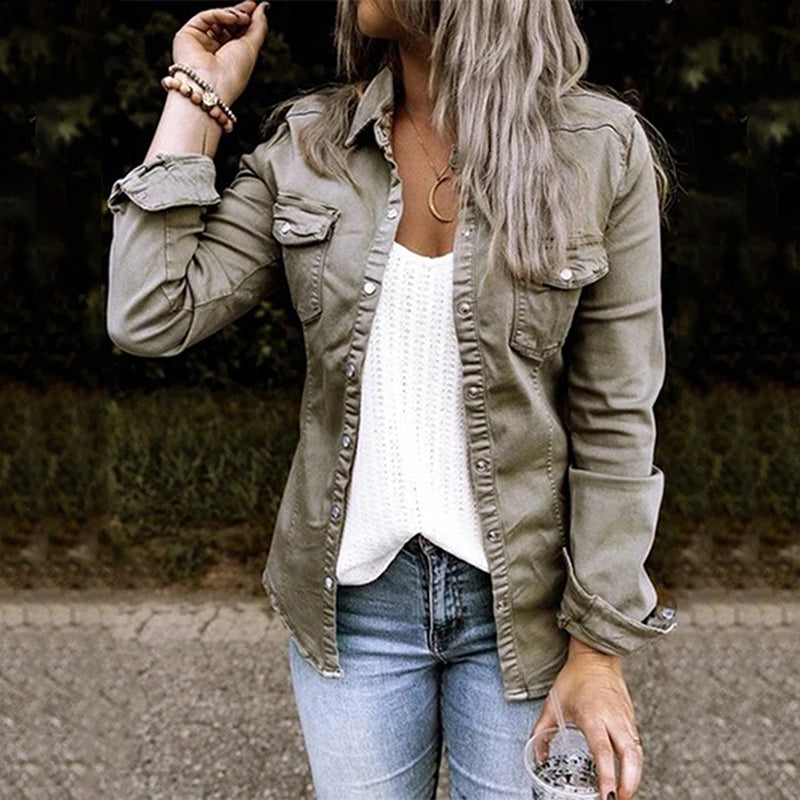 Women’s Denim Jacket | Lightweight Stylish Design-Women's Jackets-Mykonostore-Mykonostore