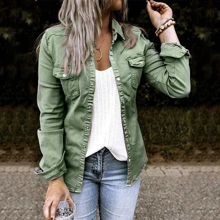 Women’s Denim Jacket | Lightweight Stylish Design-Women's Jackets-Mykonostore-Mykonostore