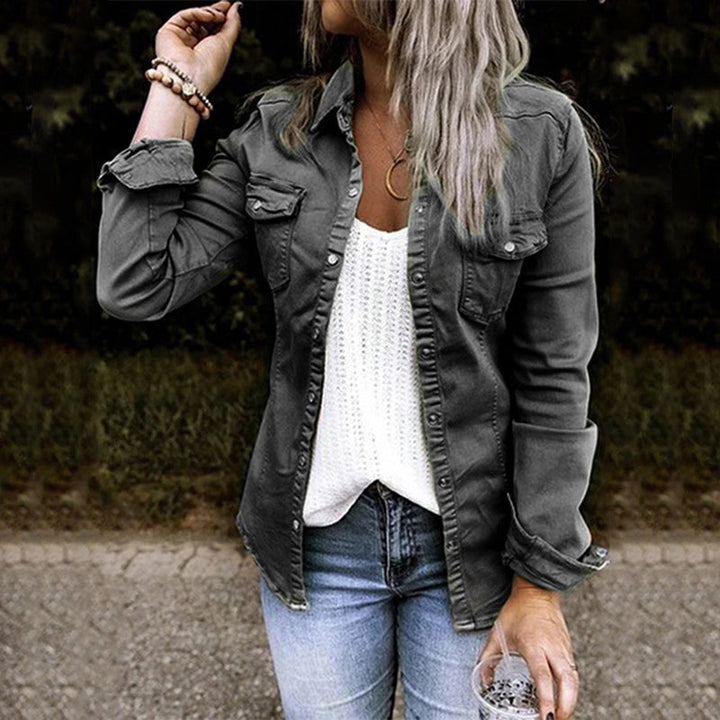Women’s Denim Jacket | Lightweight Stylish Design-Women's Jackets-Mykonostore-Mykonostore