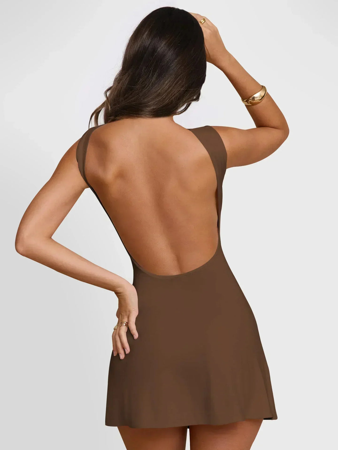 Women's Elegant A-Line Mini Dress | Flattering Sleeveless Evening Outfit-Mykonostore-Mykonostore