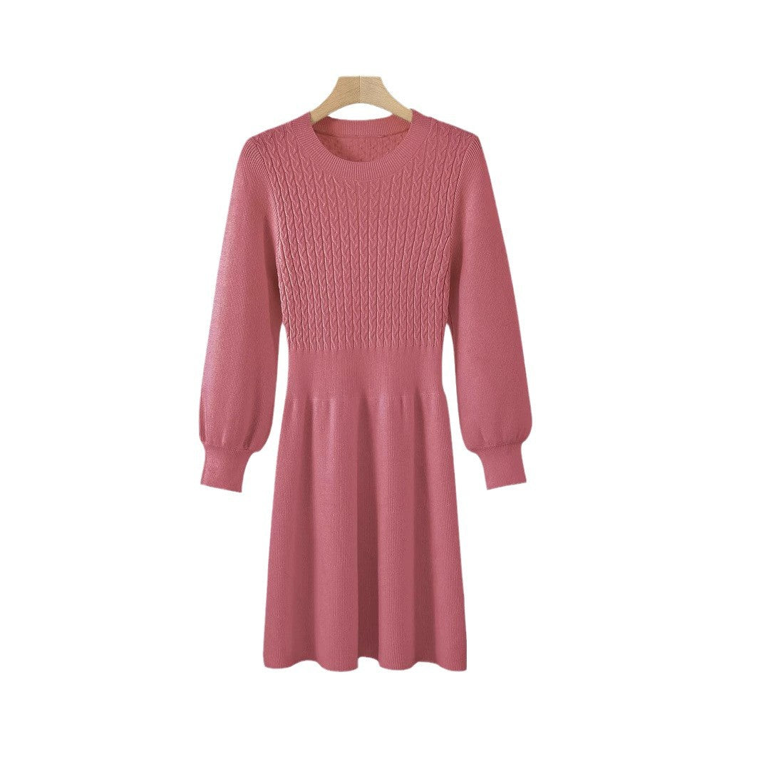 Women's Elegant Floral Embroidered Midi Dress | Flowy Pleated Skirt with Long Sleeves-Mykonostore-Mykonostore