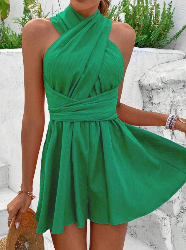 Women's Elegant Maxi Dress | Flowy Halter Neck Summer Gown-Mykonostore-Mykonostore
