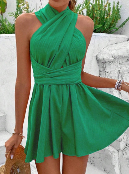 Women's Elegant Maxi Dress | Flowy Halter Neck Summer Gown-Mykonostore-Mykonostore