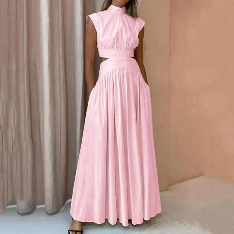 Women's Elegant Maxi Dress | High Neck Flattering Evening Gown-Mykonostore-Mykonostore
