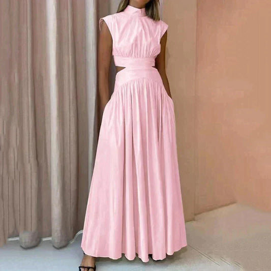 Women's Elegant Maxi Dress | High Neck Flattering Evening Gown-Mykonostore-Mykonostore