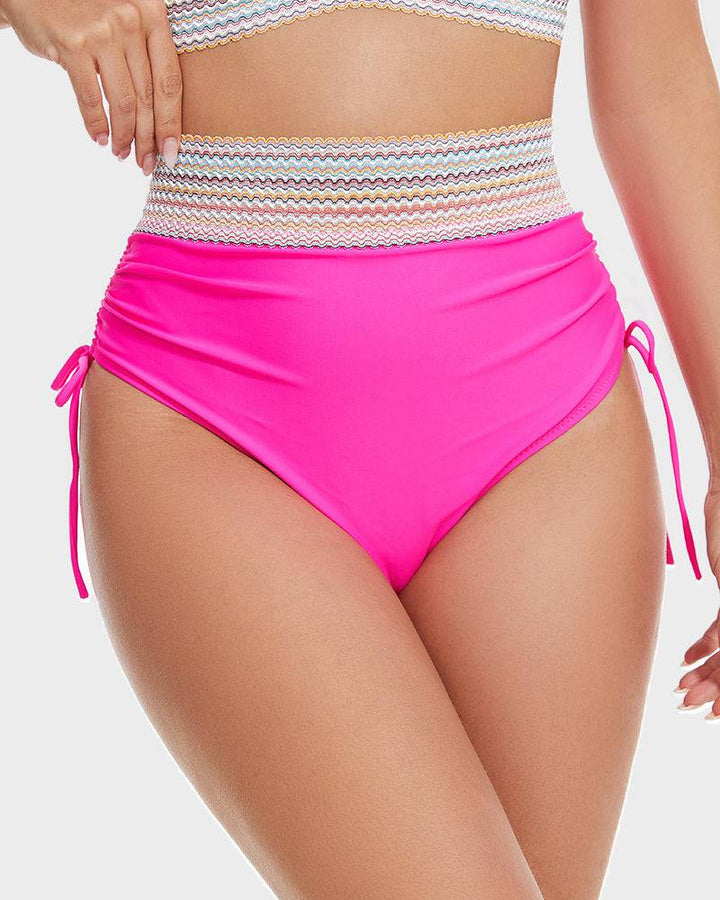 Women's High-Waisted Color Block Bikini | Flattering Swimwear with Tummy Control-Mykonostore-Mykonostore