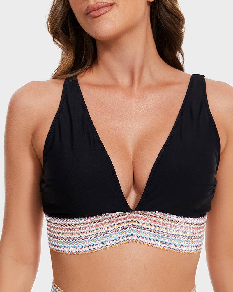 Women's High-Waisted Color Block Bikini | Flattering Swimwear with Tummy Control-Mykonostore-Mykonostore