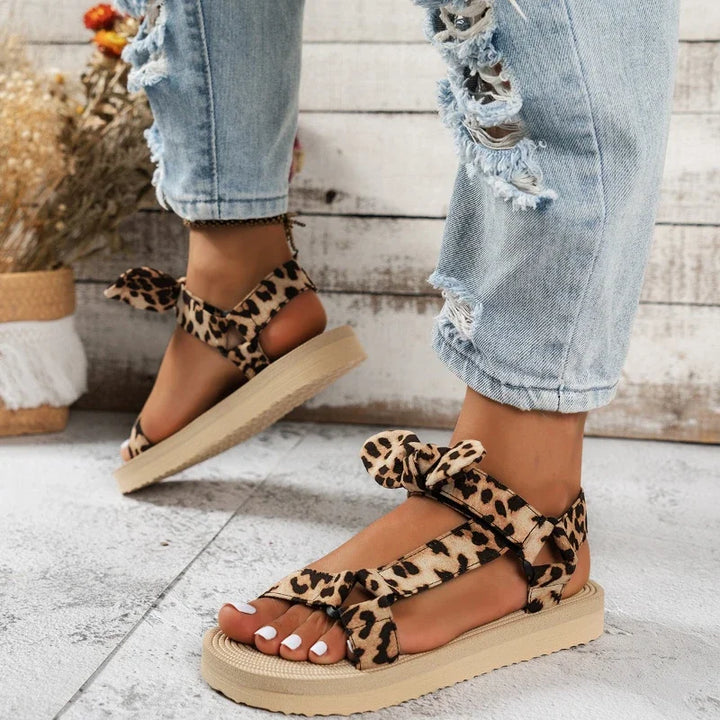 Women's Leopard Print Sandals | Stylish Open-Toe Summer Footwear-Mykonostore-Mykonostore