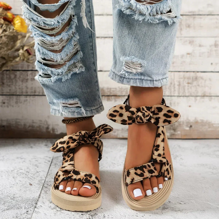Women's Leopard Print Sandals | Stylish Open-Toe Summer Footwear-Mykonostore-Leopard-5-Mykonostore