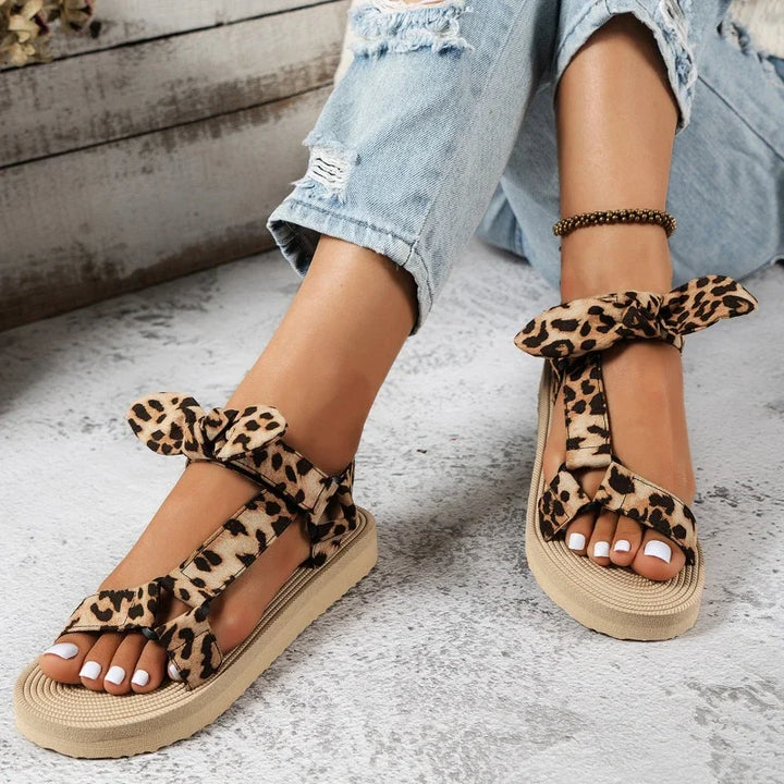 Women's Leopard Print Sandals | Stylish Open-Toe Summer Footwear-Mykonostore-Mykonostore