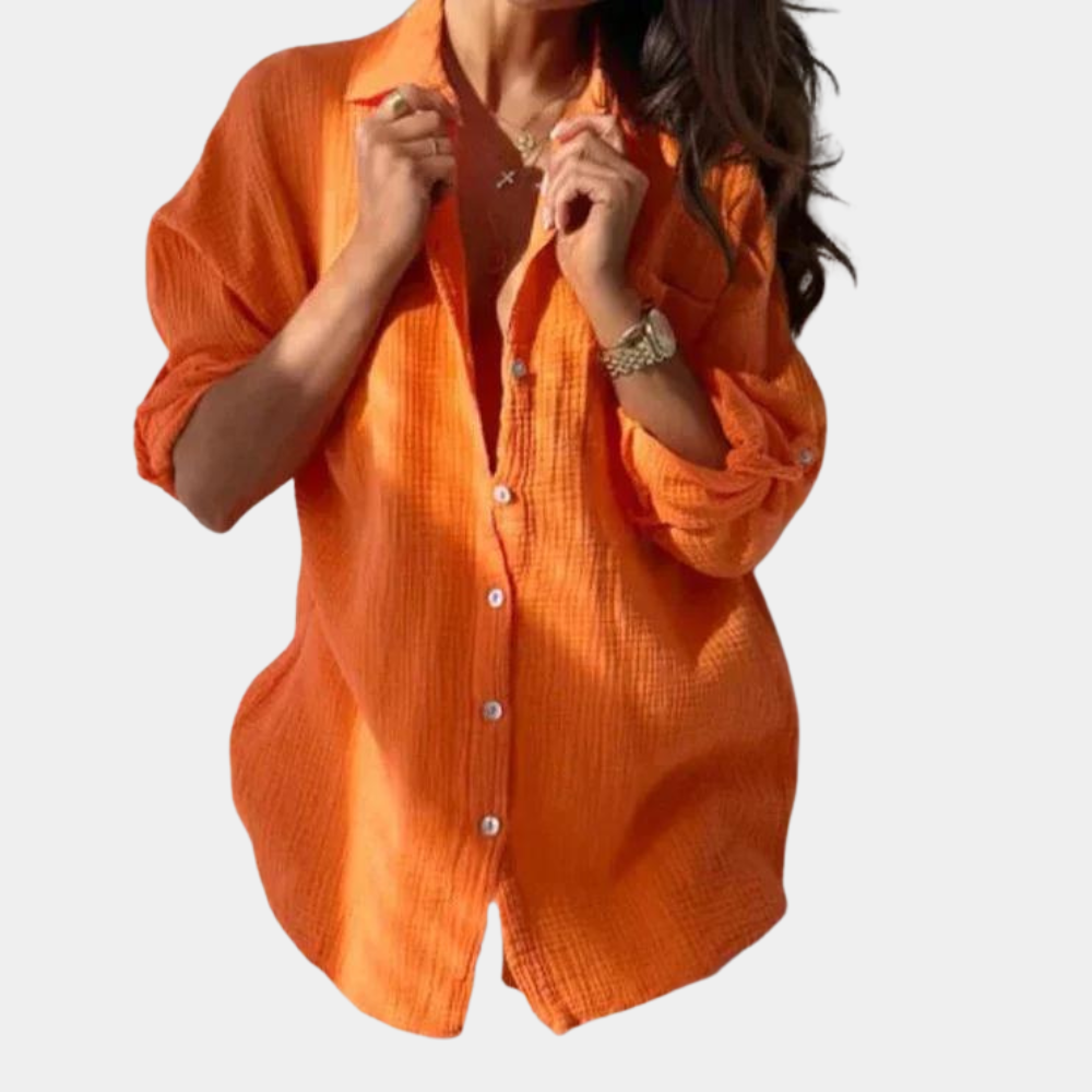 Women's Lightweight Colorful Summer Blouse | Stylish and Airy Design-Mykonostore-Orange-S-Mykonostore