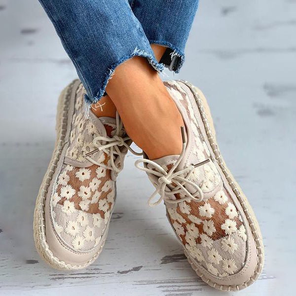 Women's Lightweight Embroidered Slip-On Shoes | Elegant Comfortable Summer Footwear-Mykonostore-Mykonostore