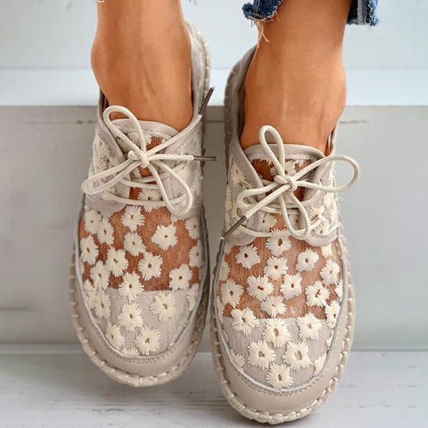 Women's Lightweight Embroidered Slip-On Shoes | Elegant Comfortable Summer Footwear-Mykonostore-Beige-5-Mykonostore