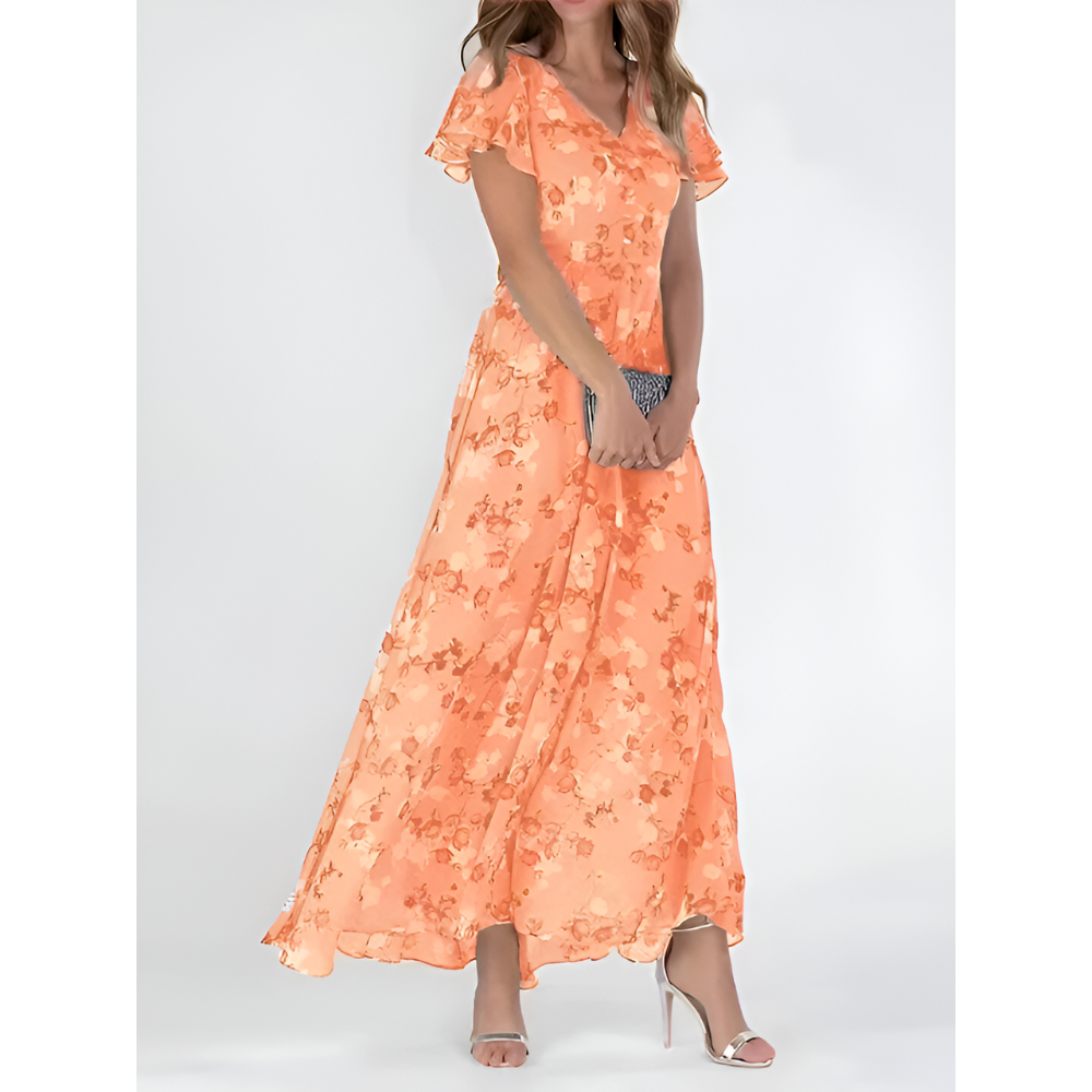 Women's Lightweight Midi Dress | Relaxed Medieval-Inspired Style-Mykonostore-Orange-S-Mykonostore