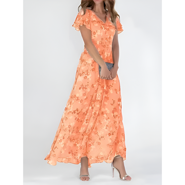 Women's Lightweight Midi Dress | Relaxed Medieval-Inspired Style-Mykonostore-Orange-S-Mykonostore