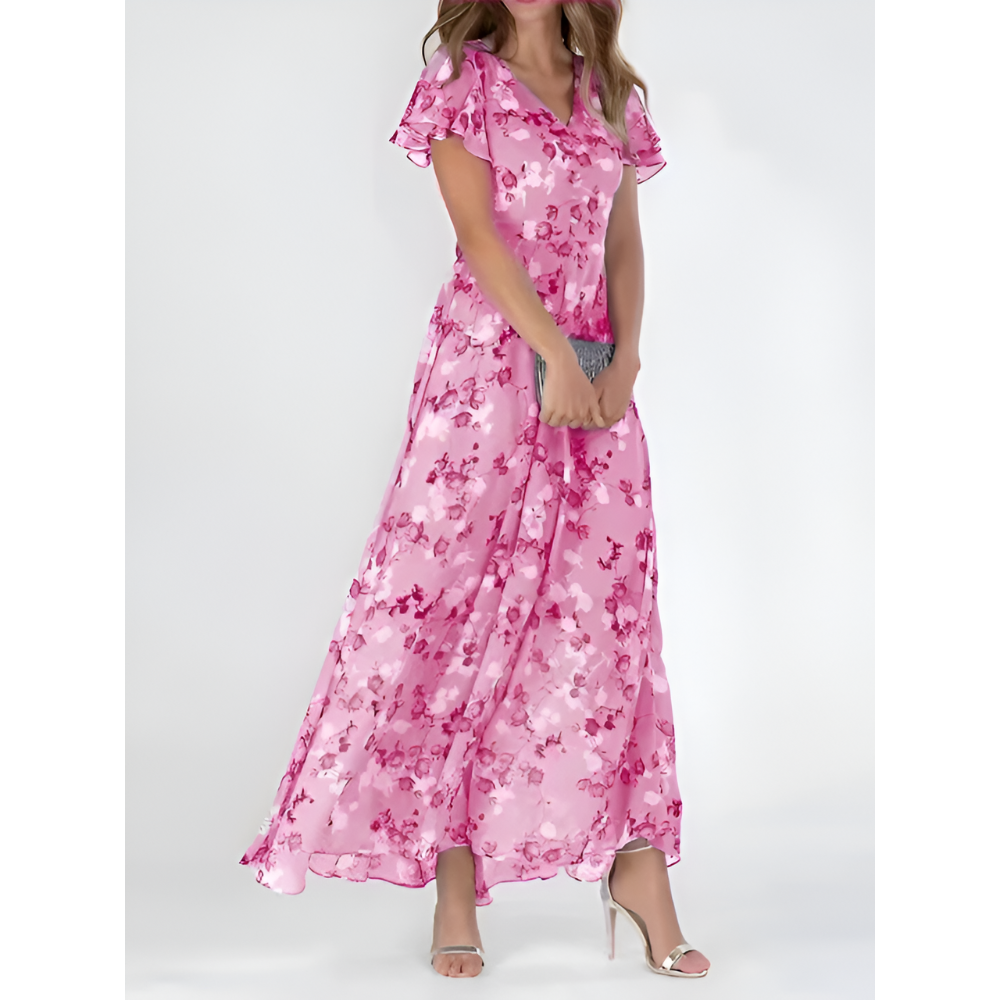 Women's Lightweight Midi Dress | Relaxed Medieval-Inspired Style-Mykonostore-Pink-S-Mykonostore