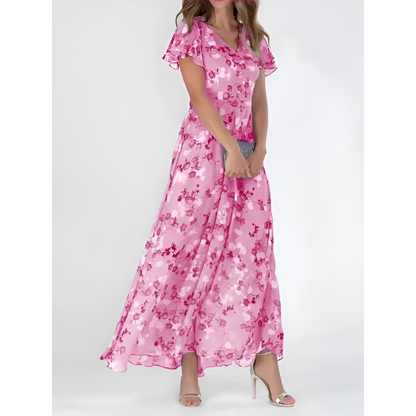 Women's Lightweight Midi Dress | Relaxed Medieval-Inspired Style-Mykonostore-Pink-S-Mykonostore