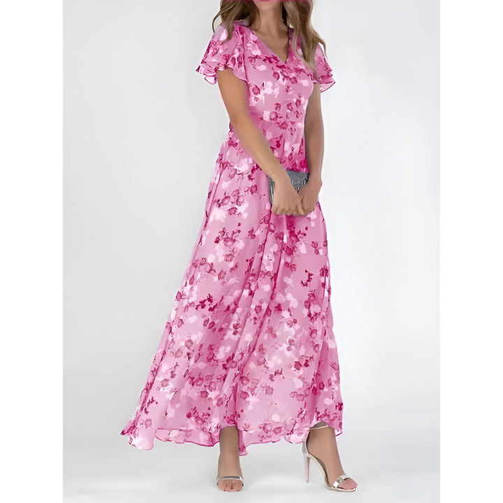 Women's Lightweight Midi Dress | Relaxed Medieval-Inspired Style-Mykonostore-Pink-S-Mykonostore