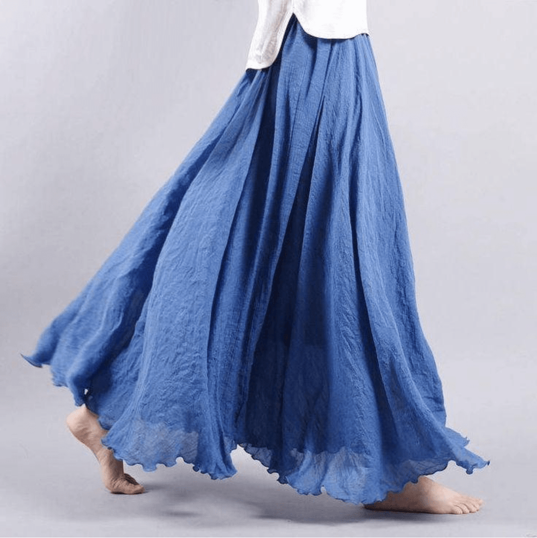 Women's Lightweight Soft Draped Midi Skirt | Flowing Elegant Casual Style-Mykonostore-Mykonostore