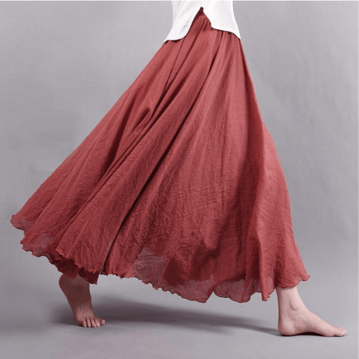 Women's Lightweight Soft Draped Midi Skirt | Flowing Elegant Casual Style-Mykonostore-Light Pink-S-Mykonostore