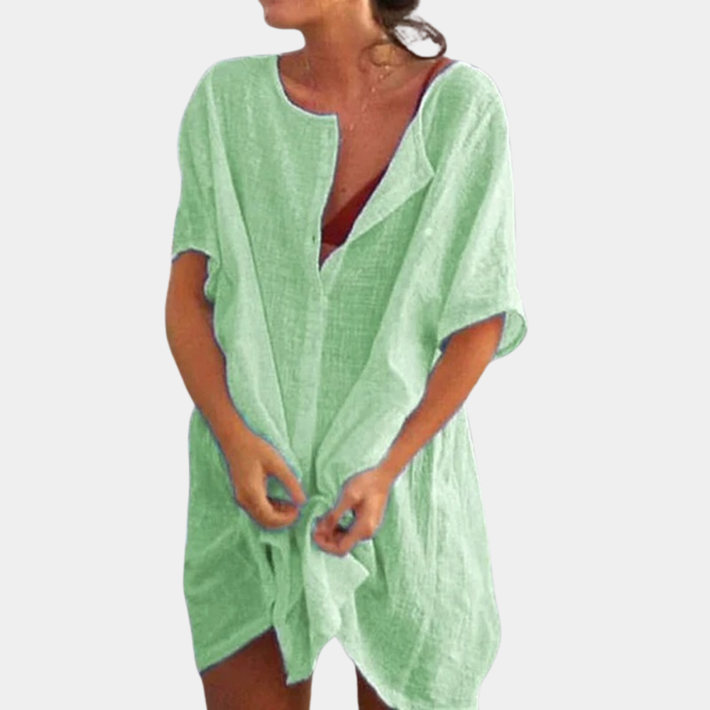 Women's Lightweight Summer Dress | Elegant Knee-Length Casual Outfit-Mykonostore-Green-S-Mykonostore