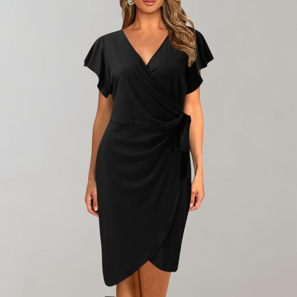 Women's Lightweight Summer Dress | Flattering Knee-Length Casual Wear-Mykonostore-Black-S-Mykonostore