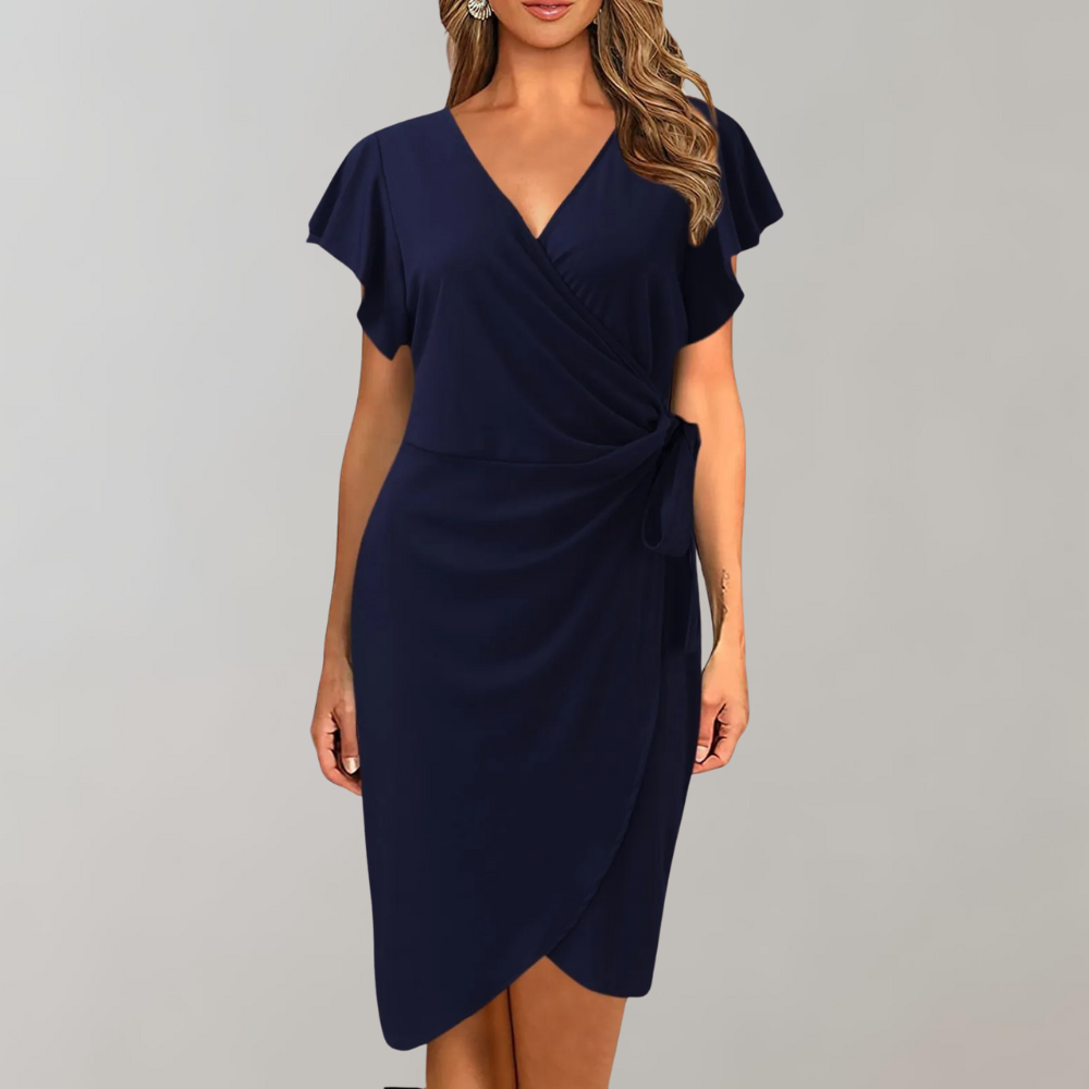 Women's Lightweight Summer Dress | Flattering Knee-Length Casual Wear-Mykonostore-Navy Blue-S-Mykonostore