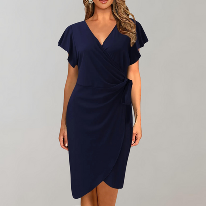 Women's Lightweight Summer Dress | Flattering Knee-Length Casual Wear-Mykonostore-Navy Blue-S-Mykonostore