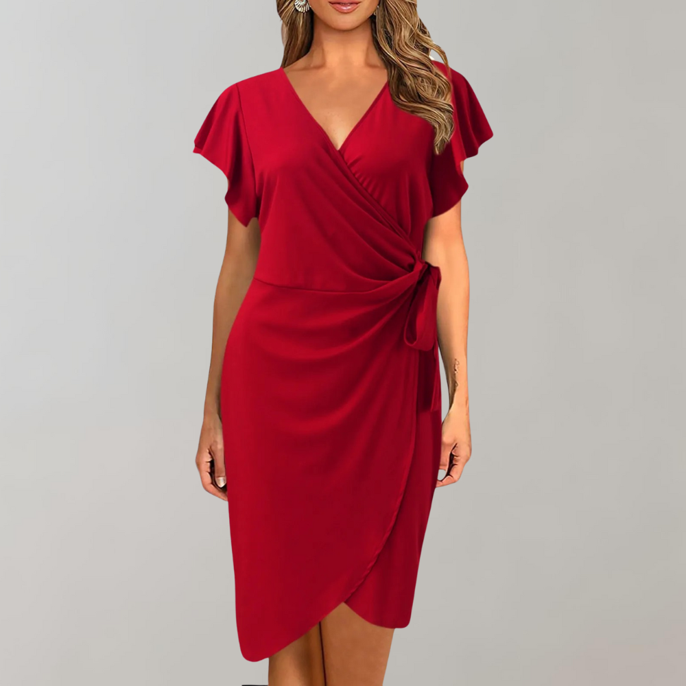 Women's Lightweight Summer Dress | Flattering Knee-Length Casual Wear-Mykonostore-Red-S-Mykonostore