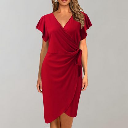 Women's Lightweight Summer Dress | Flattering Knee-Length Casual Wear-Mykonostore-Red-S-Mykonostore