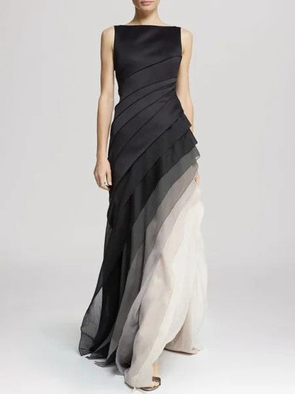 Women's Ombre Layered Dress | Stylish Flared Tiered Design-Mykonostore-S-Mykonostore