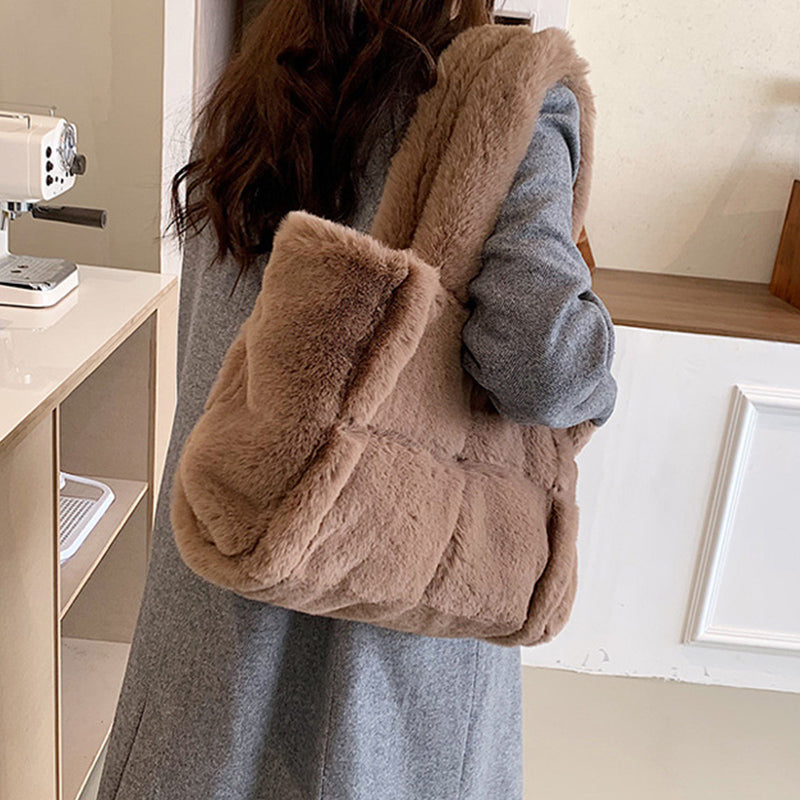 Women's Plush Handbag | Compact Chic Winter Accessory-Mykonostore-Mykonostore
