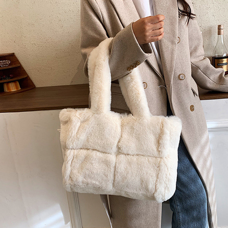 Women's Plush Handbag | Compact Chic Winter Accessory-Mykonostore-Mykonostore
