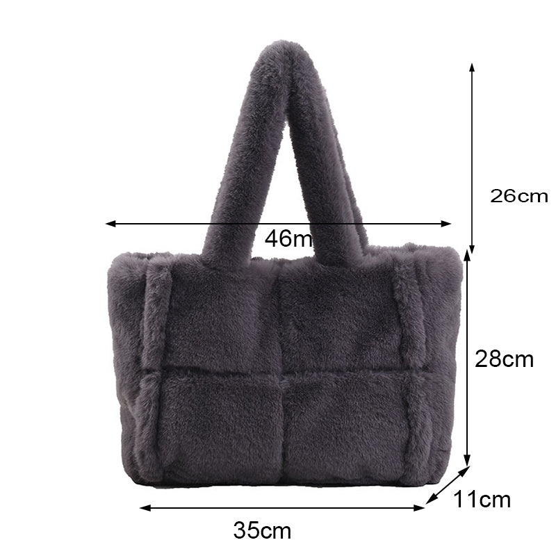 Women's Plush Handbag | Compact Chic Winter Accessory-Mykonostore-Mykonostore