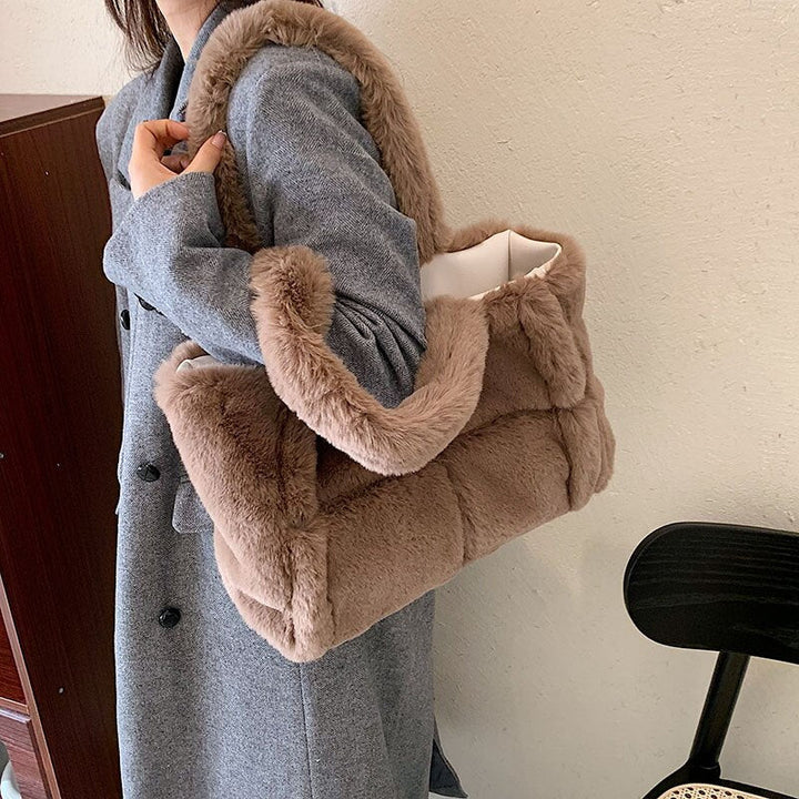 Women's Plush Handbag | Compact Chic Winter Accessory-Mykonostore-Mykonostore